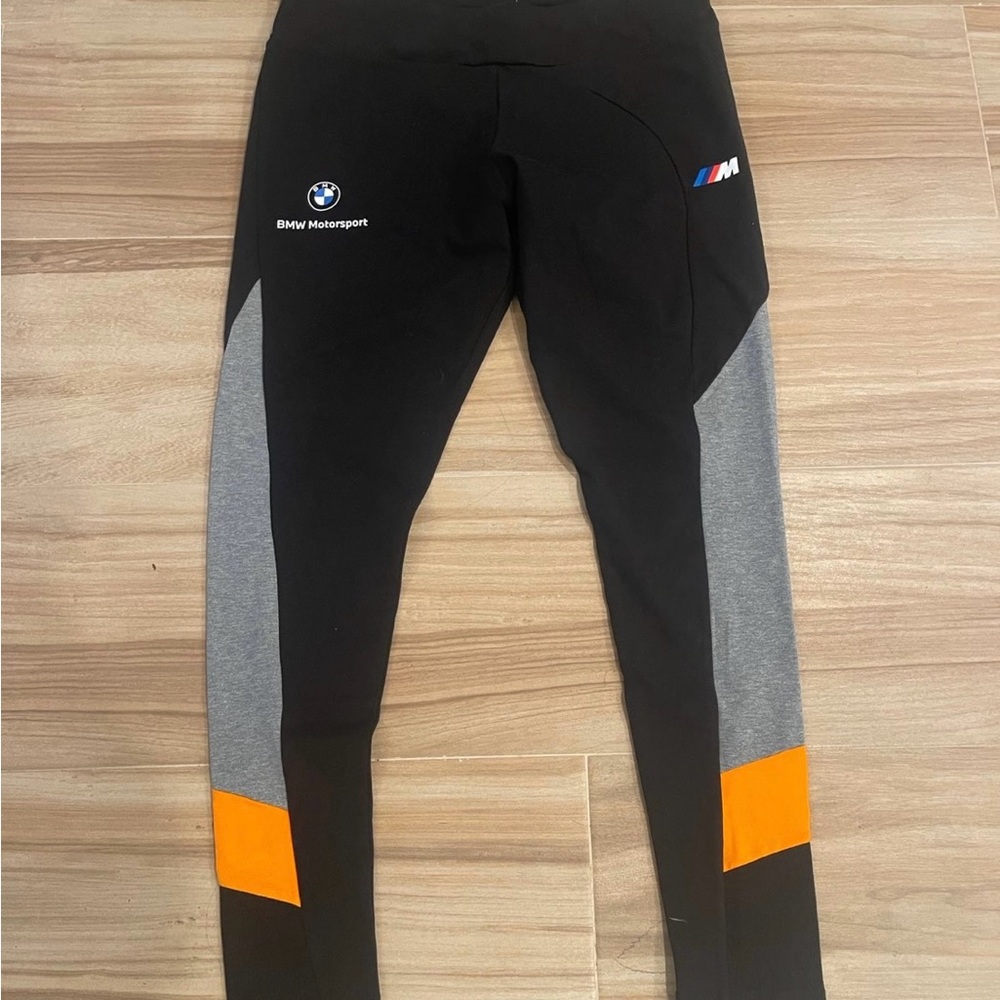 Puma BMW Black and Gray Performance Leggings